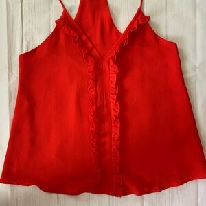 Tyche Red Ruffle V-Neck Camisole